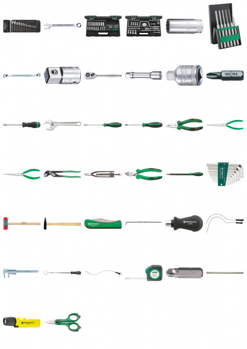 Základní sada nářadí pro letecké mechaniky (pístový motor) váha 15,1 kg 178-ks.