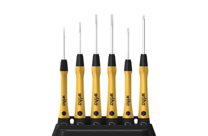 Wiha Sada jemných šroubováků PicoFinish® ESD Ploché, Phillips, 7díl. vč. držáku (43707)