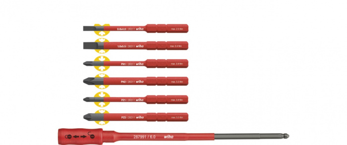 Wiha Sada nástavců slimBit electric smíšený s držákem slimBit 7díl. (36079)