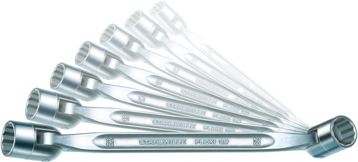 Sada: Oboustranný kloubové klíč FLEXI | 8x9-20x22mm 7ks.