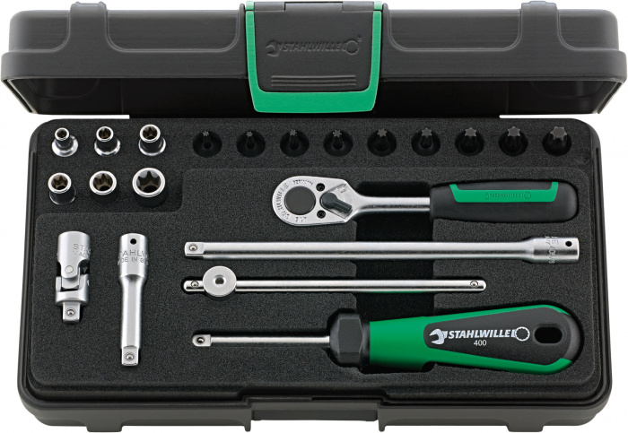 Sada nástrčných hlavic TORX® 21dílná.