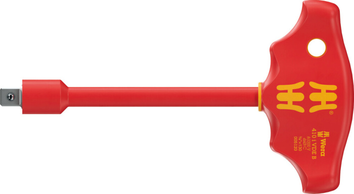 410 i VDE B Adaptér pro šroubování s příčnou rukojetí s izolací VDE pro nástrčné hlavice 3/8", 3/8" x 130 mm