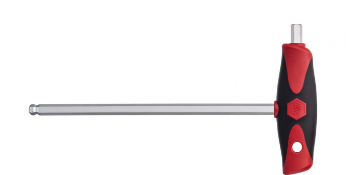 Wiha Zástrčný klíč s rukojetí tvaru T ComfortGrip Šestihranná kulová hlava s boční pracovní částí, matně chromovaný 10.0 mm (28377)