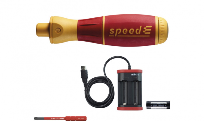 Wiha Startovací sada elektrického šroubováku speedE® I electric 4dílná sada vč. slimBit, baterií a nabíječkou USB (44351)