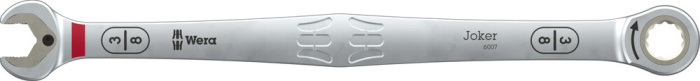 6007 Joker otevřený/očko-ráčnový klíč SB, dlouhé provedení, palcové rozměry, 3/8" x 209 mm