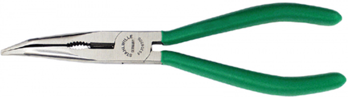 Ploché kleště půlkulaté s břitem, zahmuté 45°, 160mm