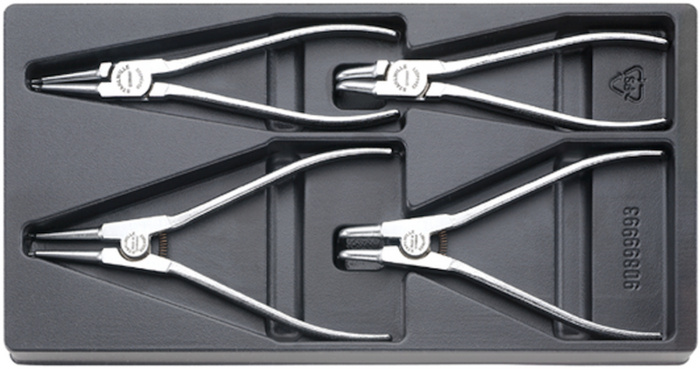 Sada 4 kleští,  chromované