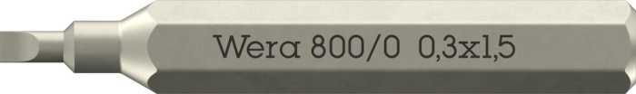 800/0 Micro bity na šrouby s plochou drážkou, 0.3 x 1.5 x 30 mm