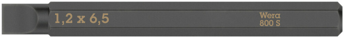 800 S Bity s plochou drážkou pro rázové šroubováky, 1.2 x 6.5 x 70 mm