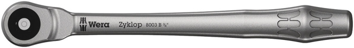 8003 B Ráčna Zyklop Metal s průchozím čtyřhranem a upínací částí 3/8", 3/8" x 222 mm