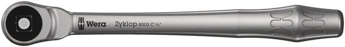 8003 C Ráčna Zyklop Metal s průchozím čtyřhranem a upínací částí 1/2", 1/2" x 281 mm