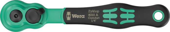 8010 A Ráčna Zyklop Comfort, s přepínací páčkou, se čtyřhranem 1/4", 1/4" x 144 mm