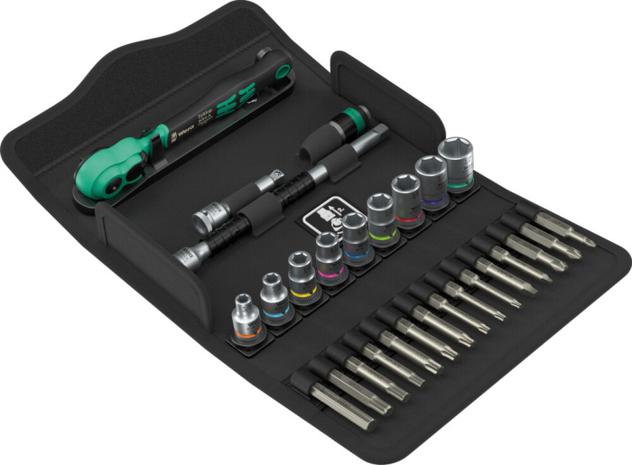 8100 SA 15 Sada ráčny Zyklop Comfort, s přepínací páčkou, čtyřhran 1/4", palcové rozměry, 28 dílný