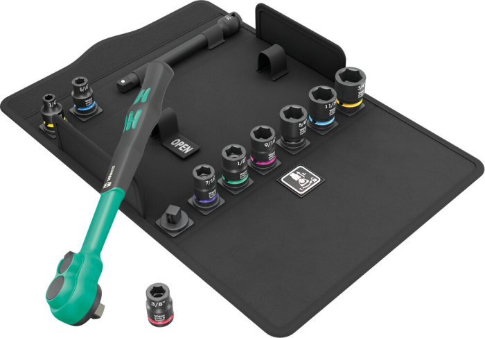 8100 SB 13 Sada ráčny Zyklop Comfort, s přepínací páčkou, s připojovacím rozměrem 3/8", palcový systém, 11 dílný