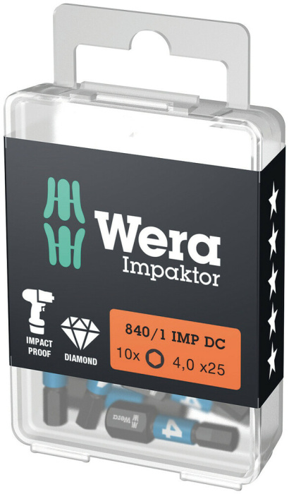 840/1 IMP DC Hex-Plus DIY Impaktor bity, 4 x 25 mm, 10 dílný