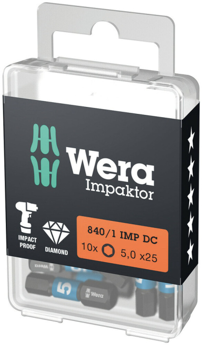 840/1 IMP DC Hex-Plus DIY Impaktor bity, 5 x 25 mm, 10 dílný