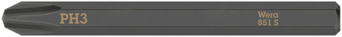 851 S Bity na šrouby s křížovou drážkou Phillips pro rázové šroubováky, PH 3 x 70 mm