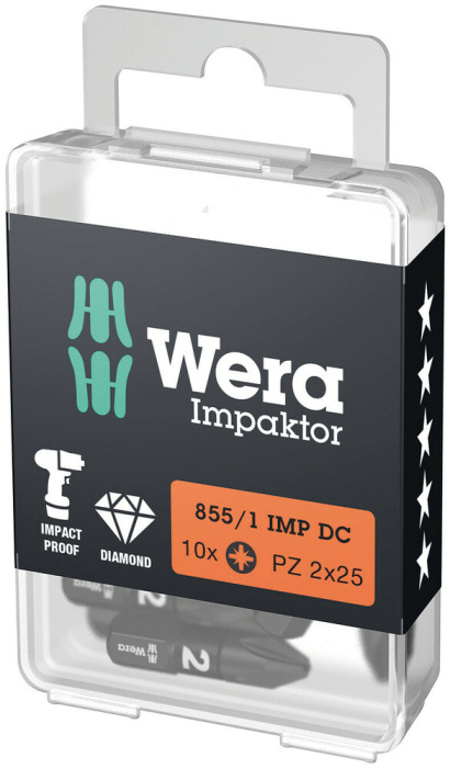 855/1 IMP DC PZ DIY Impaktor bity, PZ 2 x 25 mm, 10 dílný
