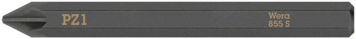 855 S Bity na šrouby s křížovou drážkou Pozidriv pro rázové šroubováky, PZ 1 x 70 mm