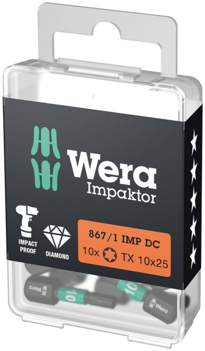 867/1 IMP DC TORX® DIY Impaktor bity, TX 10 x 25 mm, 10 dílný