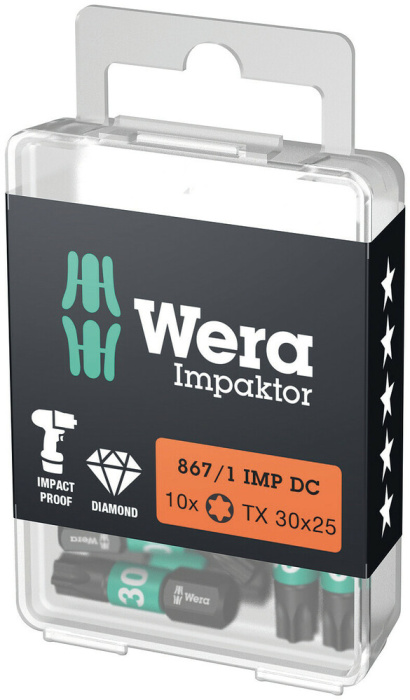 867/1 IMP DC TORX® DIY Impaktor bity, TX 30 x 25 mm, 10 dílný