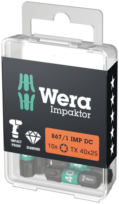 867/1 IMP DC TORX® DIY Impaktor bity, TX 40 x 25 mm, 10 dílný