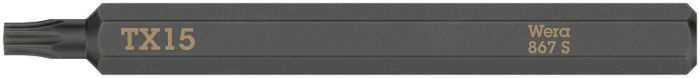 867 S Bity TORX® pro rázové šroubováky, TX 15 x 70 mm