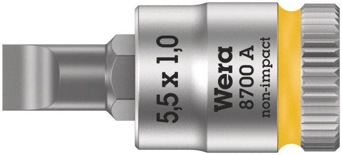 8700 A FL Šrouby s plochou drážkou, Zyklop zástrčný nástavec, upínací část 1/4", 1 x 5.5 x 28 mm