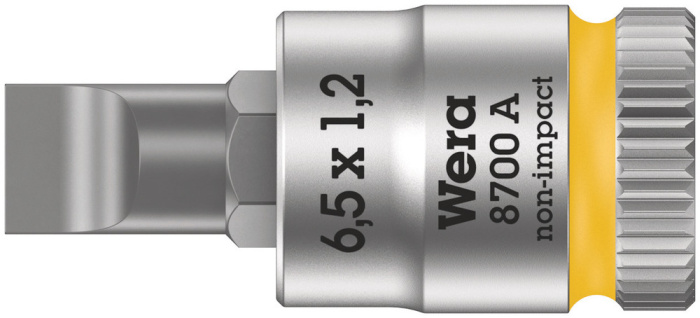 8700 A FL Šrouby s plochou drážkou, Zyklop zástrčný nástavec, upínací část 1/4", 1.2 x 6.5 x 28 mm