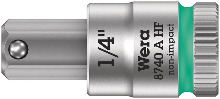 8740 A HF Zyklop zástrčný nástavec, s přidržovací funkcí, upínací část 1/4", 1/4" x 28 mm