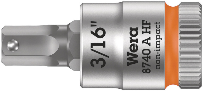8740 A HF Zyklop zástrčný nástavec, s přidržovací funkcí, upínací část 1/4", 3/16" x 28 mm