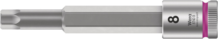 8740 B Hlavice s bitem Zyklop s upínací částí 3/8", s extra štíhlým profilem, 8 x 100 mm