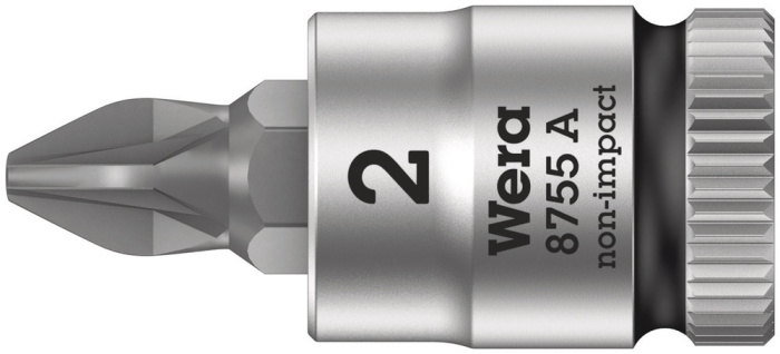 8755 A Pozidriv Zyklop zástrčný nástavec, upínací část 1/4", PZ 2 x 28 mm