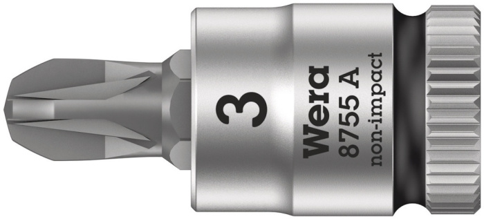 8755 A Pozidriv Zyklop zástrčný nástavec, upínací část 1/4", PZ 3 x 28 mm
