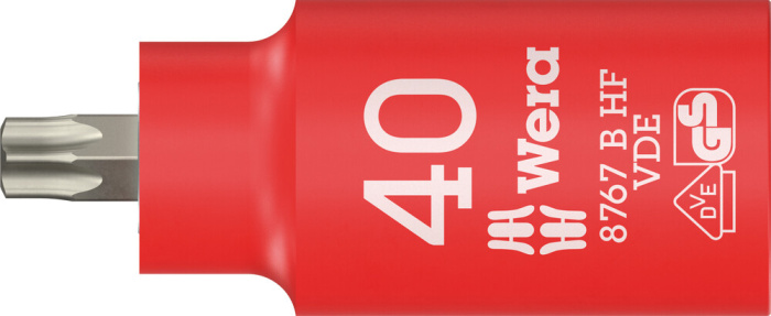 8767 B VDE HF TORX® Zyklop zástrčný nástavec, izolovaný, s přidržovací funkcí, upínací čás 3/8", TX 40 x 55 mm