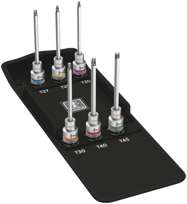 8767 C TORX® HF 2 sada bitových nástavců Zyklop TORX®, s přidržovací funkcí, upínací část 1/2", 6 dílný