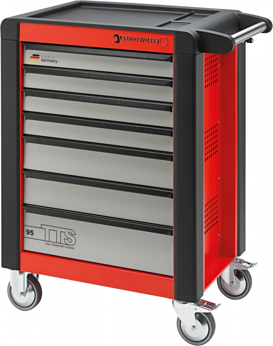 Vozíky na nářadí TTS 6   červený, RAL 3020  823mm x š.497mm x v.1021mm