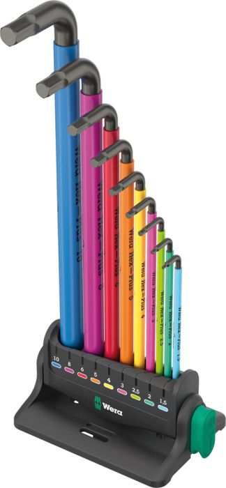 950/9 Hex-Plus Multicolour 3 sada úhlových klíčů, metrické, BlackLaser, 10 dílný