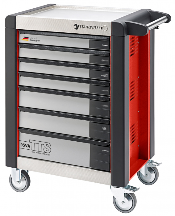 Vozík na nářadí TTS 7   červený, RAL 3020  823mm x Š.499mm x V.912mm