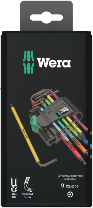967/9 TX BO Multicolour 1 SB Sada úhlových klíčů TORX® BO Multicolour, BlackLaser, 9 dílný