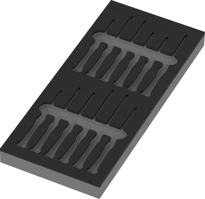 9816 Pěnová vložka na sadu šroubováků Kraftform Micro Set 2, bez nářadí, 172 x 30 x 392 mm