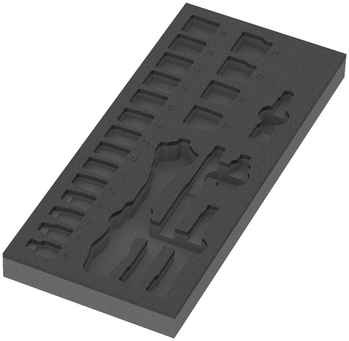 9821 Ráčna 8000 B Zyklop 3/8" v pěnové vložce, set 1, bez nářadí, 172 x 30 x 392 mm