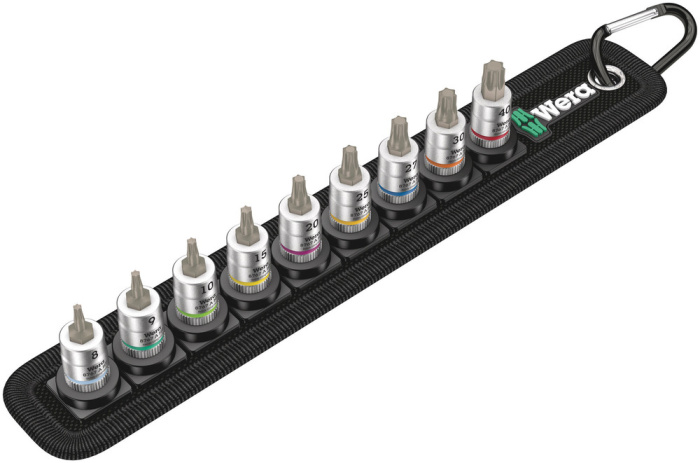 Belt A 3 TORX® HF sada zástrčných nástavců Zyklop TORX®, s přidržovací funkcí, upínací část 1/4", 9 dílný