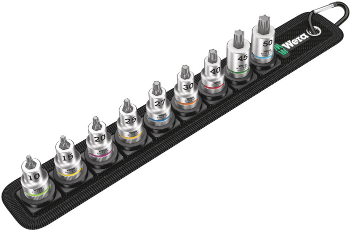 Belt B 3 TORX® HF sada zástrčných nástavců Zyklop TORX®, s přidržovací funkcí, upínací část 3/8", 9 dílný