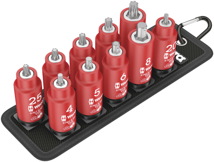 Belt B VDE 1 Zyklop sada hlavic s bity TORX® / vnitřní šestihran, izolovaná, s přidržovací funkcí, upínací část 3/8", 11 dílný