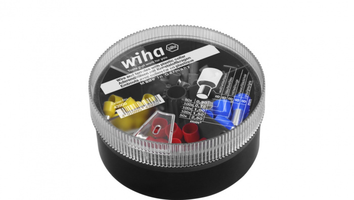 Wiha Dutinky vodičů s plastovým límcem, sada 0,5–2,5 mm² 400 St., barevný kód 1 (FR), v sypátku (43900)