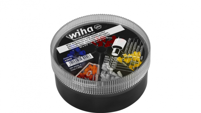 Wiha Dutinky vodičů s plastovým límcem, sada 0,5–2,5 mm² 400 St., barevný kód 2 (DE), v sypátku (43902)