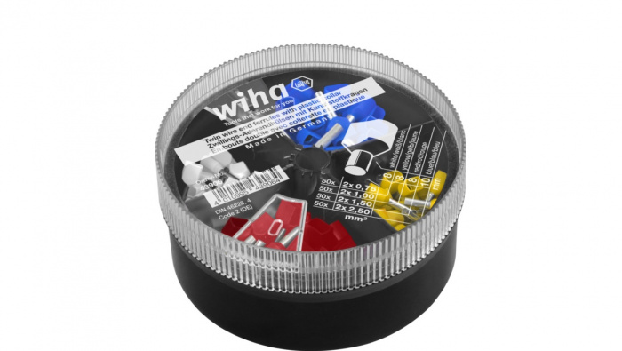 Wiha Dvojitá dutinka vodiče s plastovým límcem 2 x 0,75 - 2 x 2,50 mm², 200 St., barevný kód 2 (DE), v sypátku (43906)