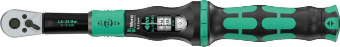 Click-Torque Lock A 5 Momentový klíč, nastavitelný, funkce blokování momentu, přepínací ráčna, utahování doprava, 2,5-25 Nm, 1/4" x 2.5-25 Nm