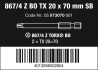 867/4 Z SB Bity TORX® BO s otvorem, TX 20 x 70 mm, 2 dílný
